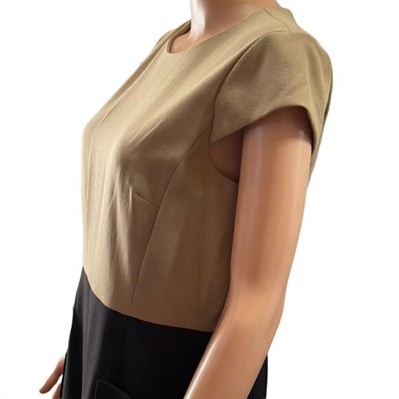 Sandra Darren Two Color Front Pockets Sheath Dress Size 10 - Picture 5 of 15